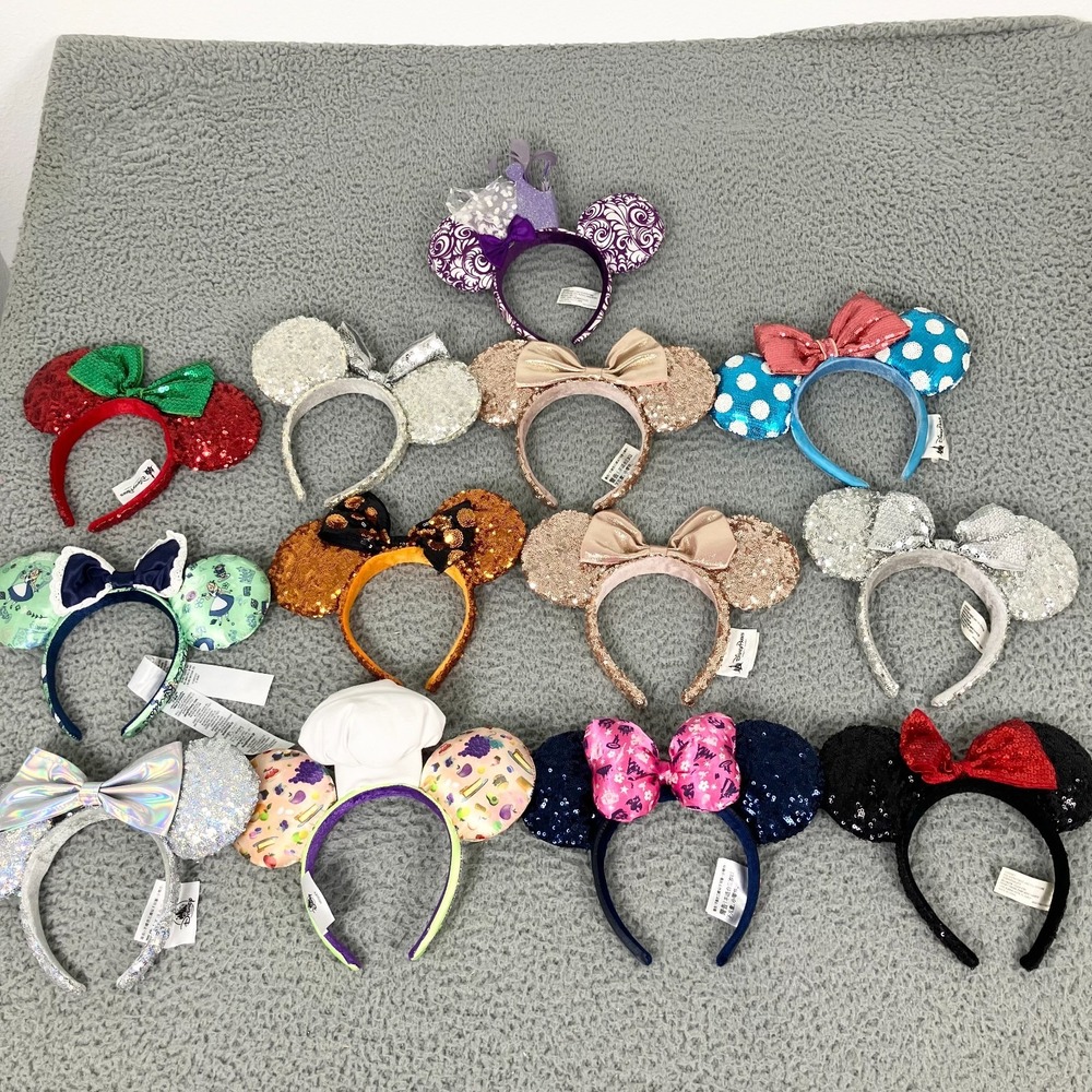 Disney Parks Minnie Mouse Ears Headband Lot Of 13 Mixed Lot